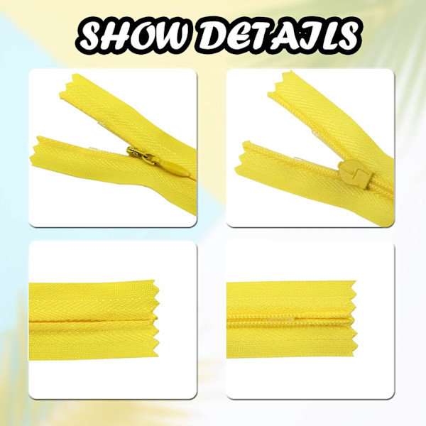 50 stk. 25 cm Usynlige Multifarvede Nylon Coil Lynlåse til Syning DXGHC