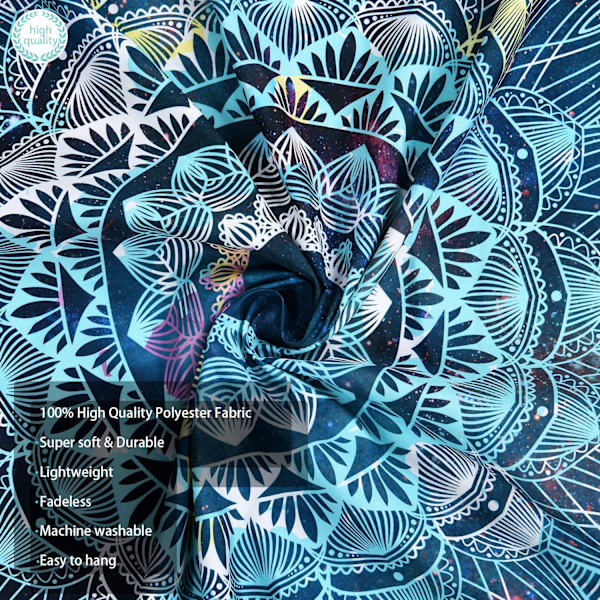 Mandala Lotus Vægtæppe Væghæng Psykedelisk Mystisk Boheme