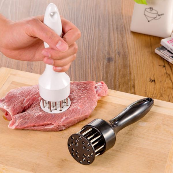 Biff, svinekotelett, rustfritt stål baconnål, baconhammer (2 stk)