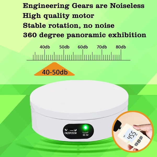 Sähkökäyttöinen levysoitin, 12cm sähköinen pyörivä näyttöjalusta, 360° Au