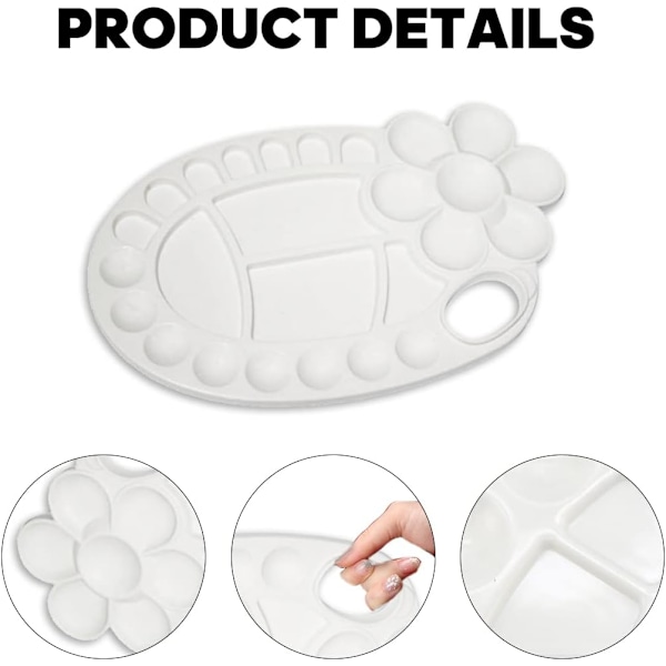 Plastik Malepalette Oval Malepalette Palette til Gouache Acryl
