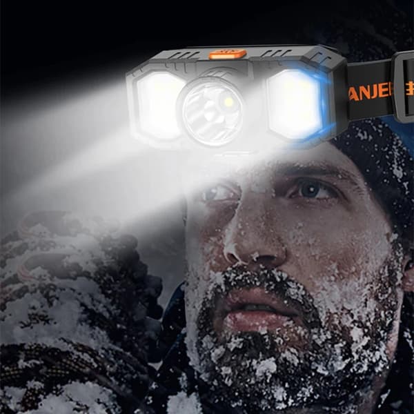 Nya LED-huvudlampor COB Mini Belysning Utomhus Lång Räckvidd Huvudmonterade