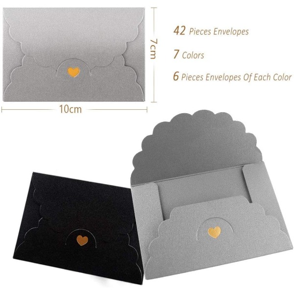 Kuvert 42 stycken Mini Kraftpapper Kuvert Färgglada Retro Klipp