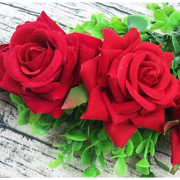 Rose Red Rose Flower Crown Woodland Hair Wreath Festival Head DXGHC