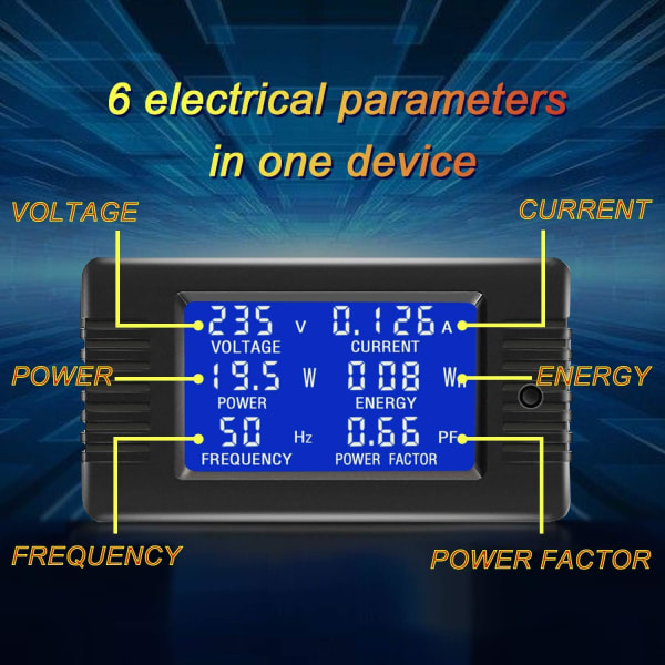 AC 80-260V 100A CRS-022B LCD-display digital ström spänning effekt