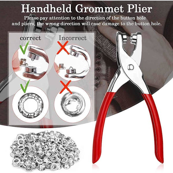 803-dels Grommet- och Ögelförstärkningsset, 1/4 tum 6 mm Verktygssats med