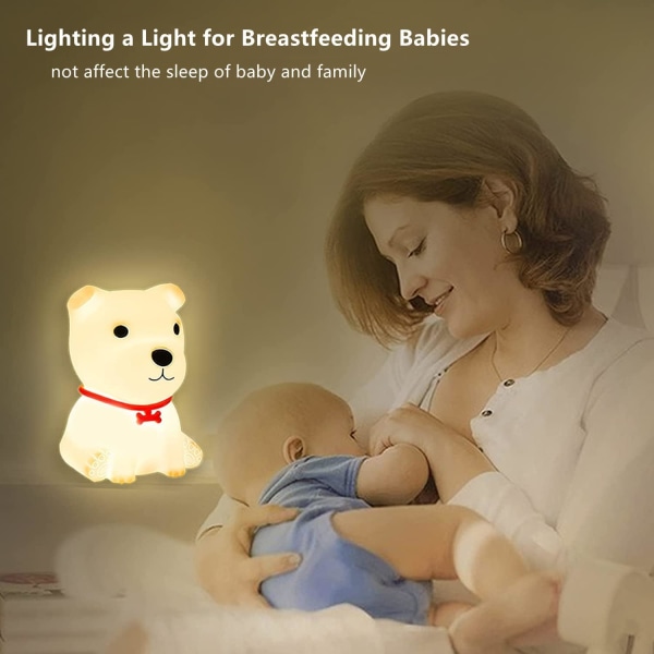 Hund nattlampa för barn, baby nattlampa, silikon LED night li