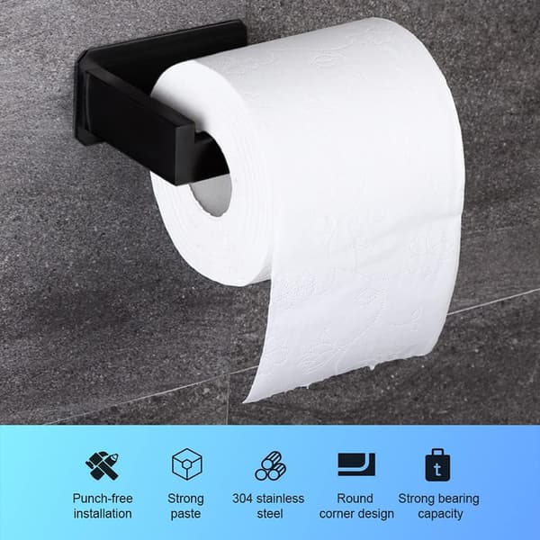Sort Toiletpapirholder, Rustfrit Stål Rulleholder Toiletpapir