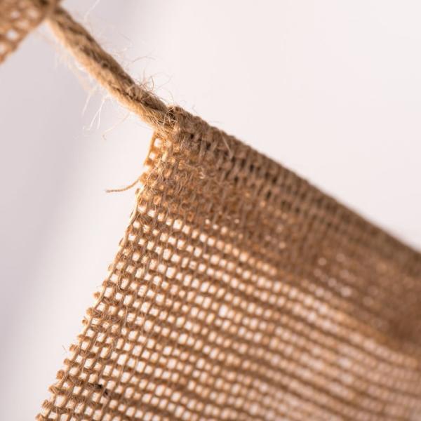 24-sidet Burlap Swallowtail Flag til Dåb Bryllup Fest Indendørs