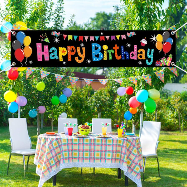 Färgglad Happy Birthday Yard Banner Stor Happy Birthday Yard Sign backdrop Det är min födelsedag Backdrop Party Inomhus Utomhus
