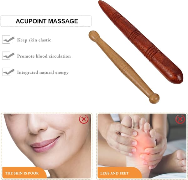 2 stk. Thai Træfodmassage Sundhedsrefleksologi Pindeværktøj S