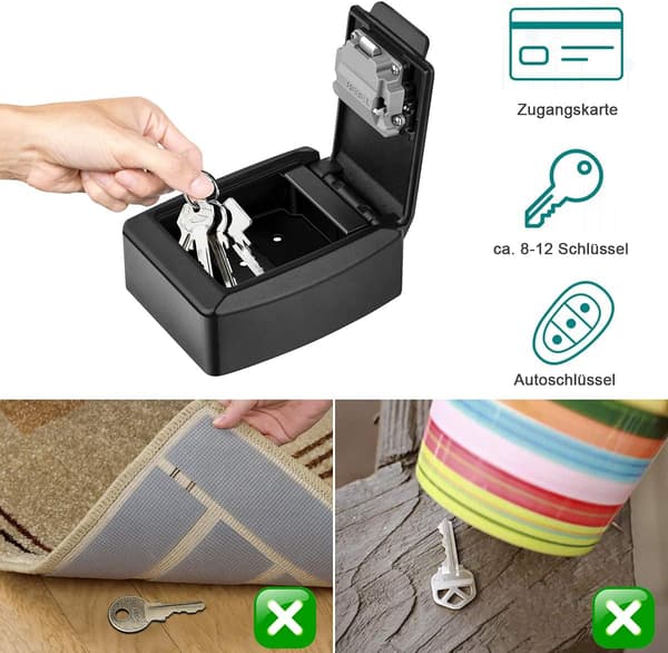 Säker Nyckelbox, Nyckelkodslåda, Nyckelsäker 4-Siffrig Låsbar Box, Väggmonterad