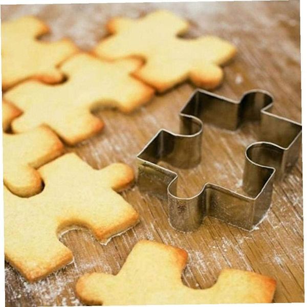 3 Set Puzzlebitar Kakformar i Rostfritt Stål, Kexformar