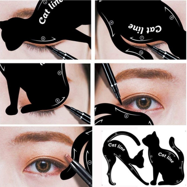 2 STK eyeliner for katt, eyeliner-korthjelp, eyeliner-kort, eyel