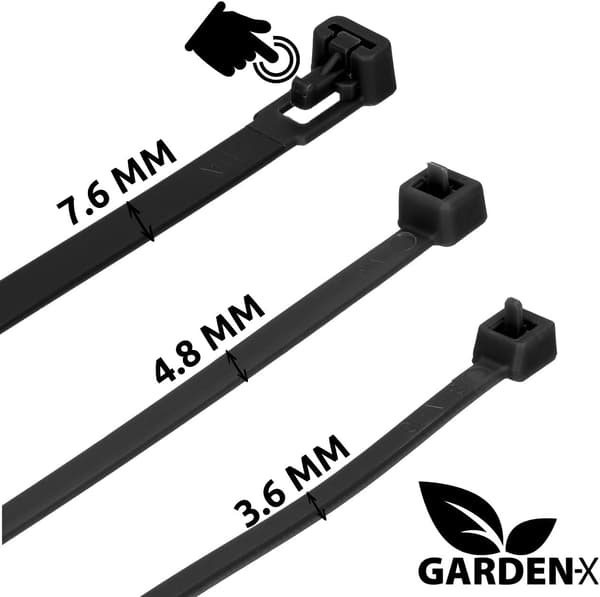 500 Pak Genanvendelige Kabelbinder (4,8 mm x 200 mm, Sort)