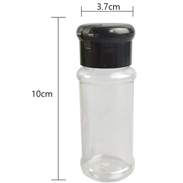 12-pack kryddburkar i plast med lock, 100 ml kryddförvaringsbehållare, kryddburkar