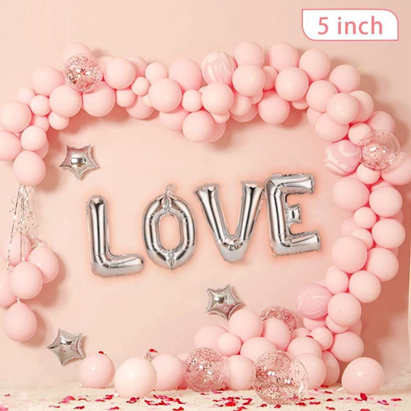 200 st Pastelrosa Ballonger 5 tum Mini Macaron Latexballonger