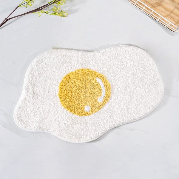 Fancy mjuk söt gula ägg form badmatta för barn tecknad plysch Wa