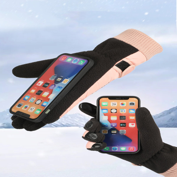 Termiske hansker for kvinner, skihansker, vinter, vanntette, varme arbeids hansker