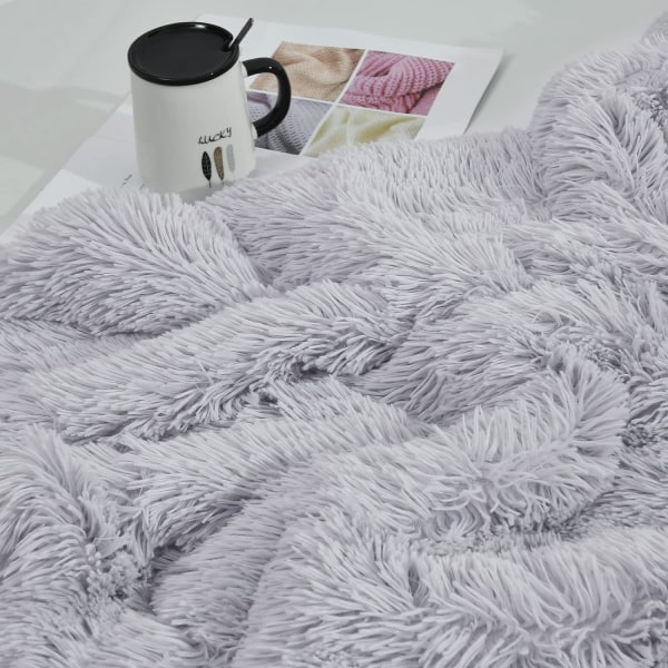 Supermyk Langpels Faux Fur Teppe, Fuzzy Kast Teppe