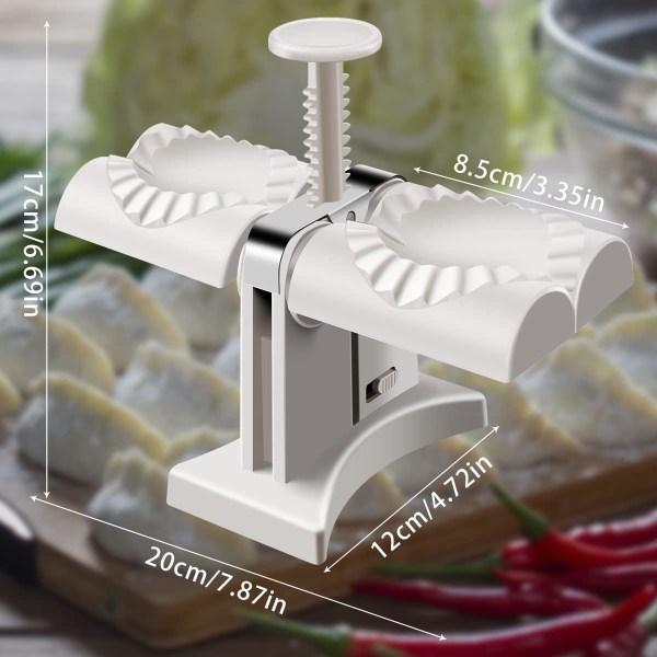 Automatisk Dumplingtillverkare för Hushåll, Dubbelhuvud, Ravioli Pressform