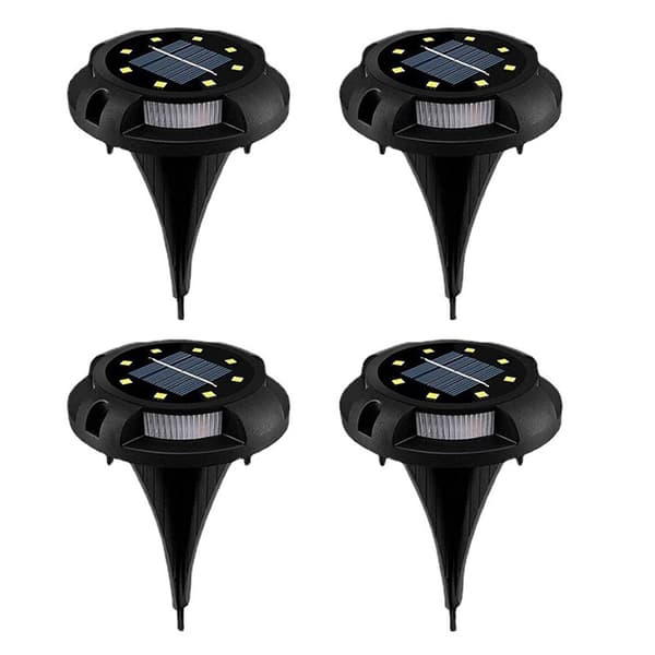 Laliled Solcellelys Utendørs 4 stk 8 LED Hvit Lys Solhage L