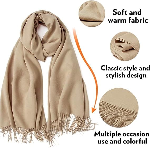 Sjal for kvinner og menn - Pashmina sjal, wrap, høst, vinter, bryllup, stole
