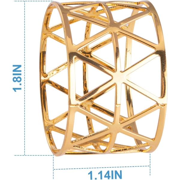 24 Pak Metal Udskårne Trekant Servietspænder Servietringe, Festlig