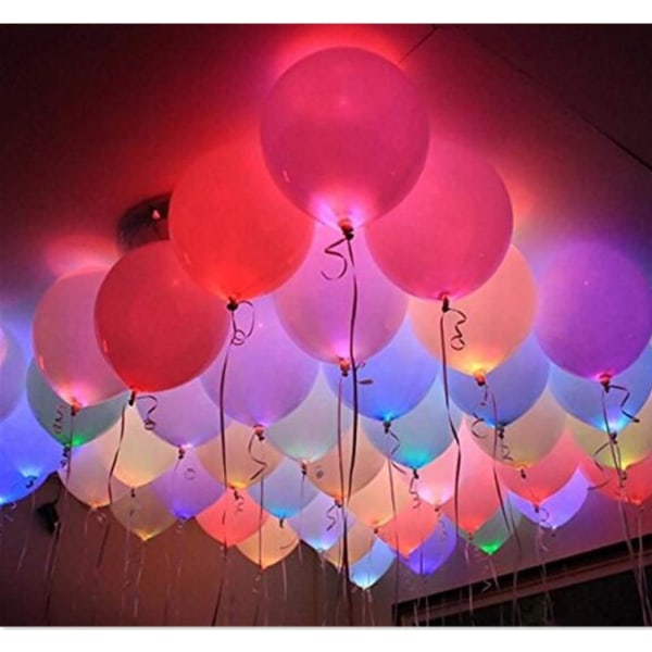 40-pack LED-ljusballonger, festtillbehör, Glow in the Dark,
