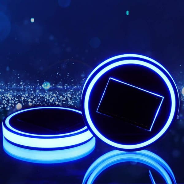 2 stk. LED Solcelled Koppen Underlag Biltilbehør Lysdækning Indvendig Dekoration