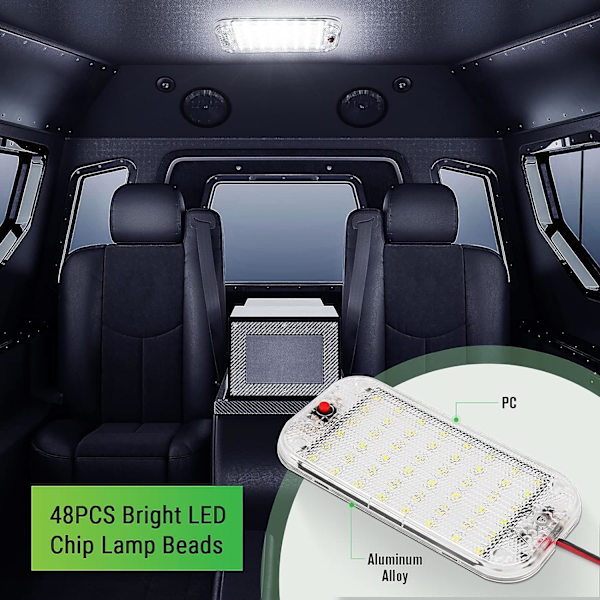 12V LED Indvendige Lys Lyse Bil Lys Lampe 48 LED'er med Til/Fra