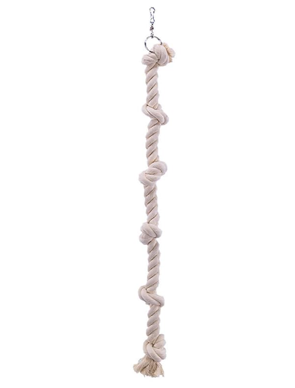 2 stycken 40cm rep med 6 bomulls-knutar för fågel