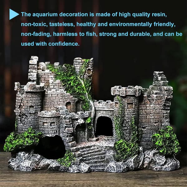 Simuleringshartslott Ornament Akvarium Dekoration Dekor