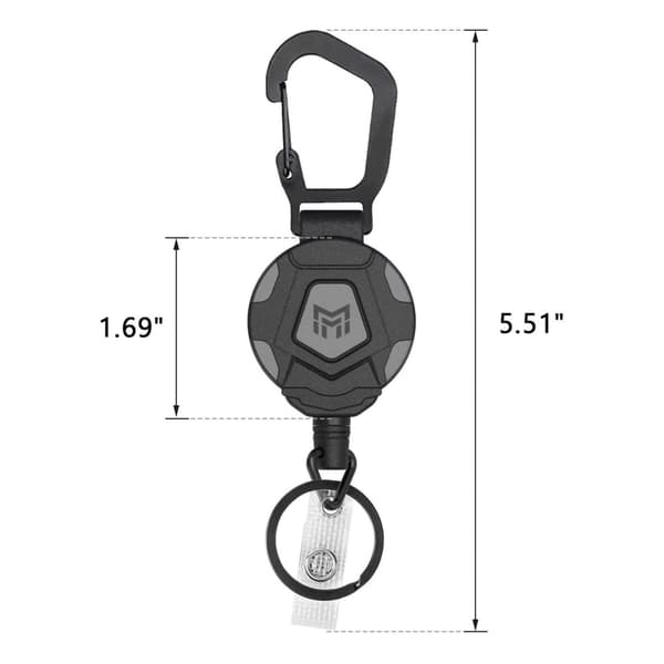 2-pack Retrakbart Nyckelband, Robust Karabinkrok Badgehållare, T
