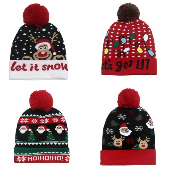 1 Piece Christmas Knitted Hat Snowman Elk Christmas Tree Hat (Sty