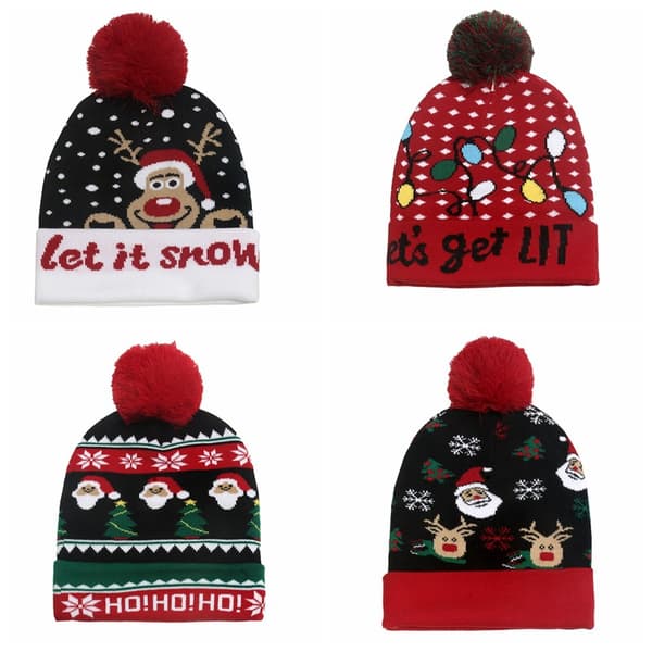1 Stk Jule-Strikket Hat Snemand Elg Juletræ Hat (Stil