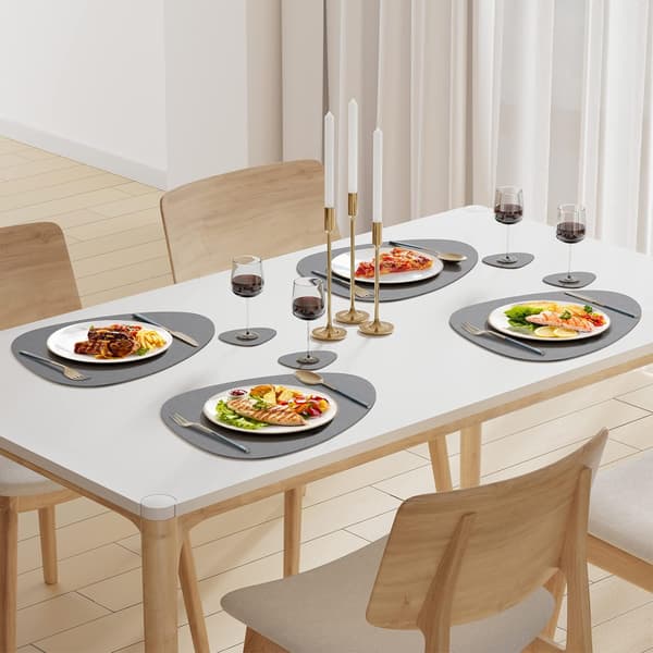 Vaskbare Plassmatter Vanntette Sklisikre PVC Plassmatter, 6 Stykker