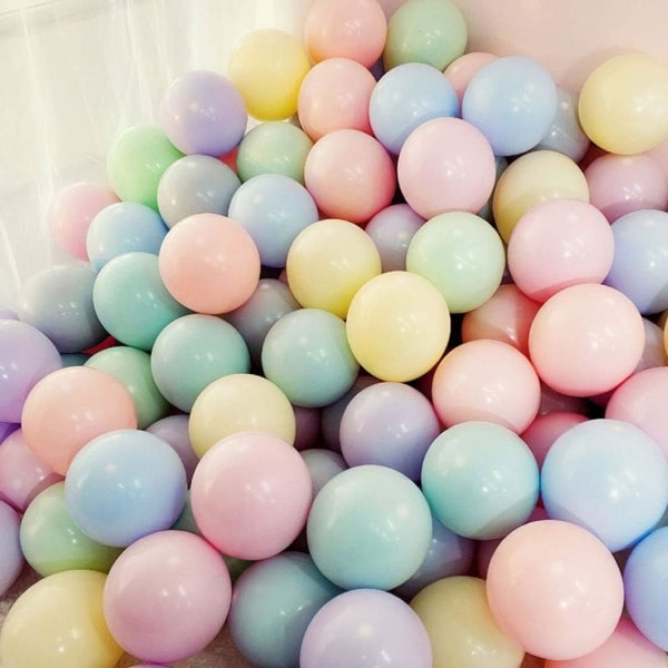 200 stycken flerfärgade pastellballonger 5 tums färgballonger Assor