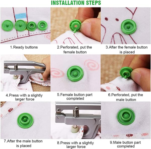 T5 24 Färgade Plastknappar med Metalltång DXGHC