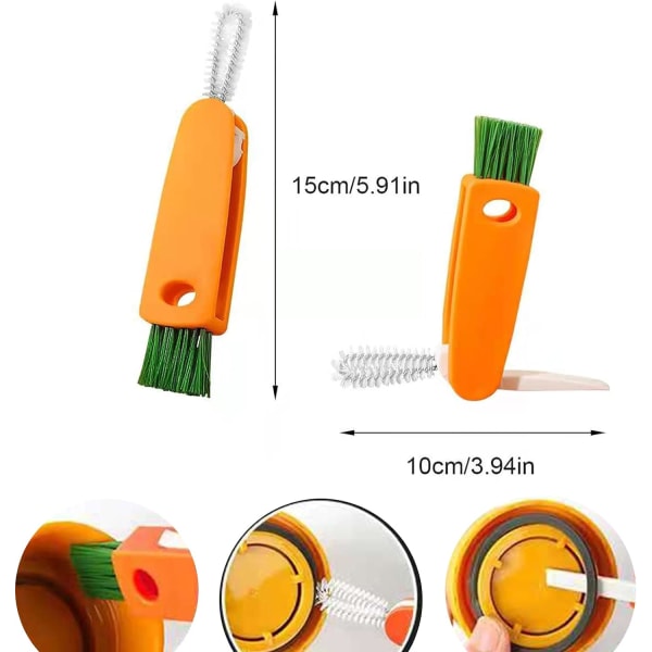 3 stk 3 i 1 Multifunksjonell Kjøkken Mini Kopp Glass Deksel Rengjøring