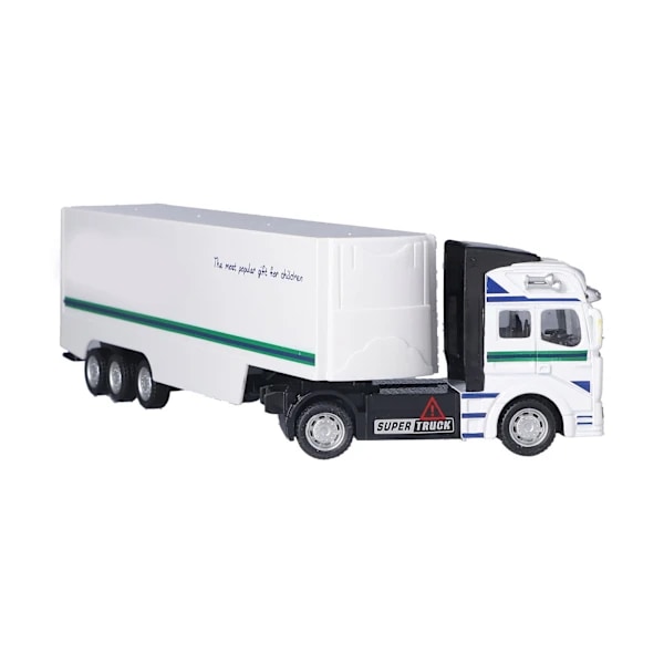 1:48 Leksakslastbil med Återdragning, Container Lastbilsleksak, Legeringsmodell Transportbilsleksak för 3-åringar (vit lastbil)