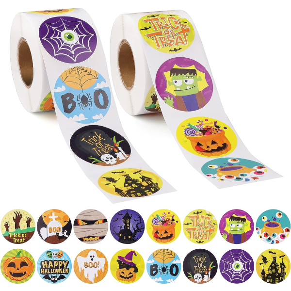 1000pcs Halloween Stickers, Halloween Round Sticker Stickers N