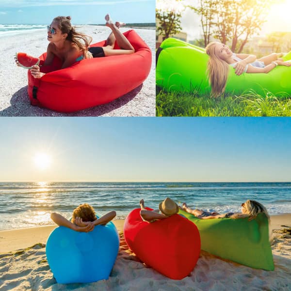 Utomhus Bärbar Lat Uppblåsbar Soffa Vatten Strand Gräs Park A