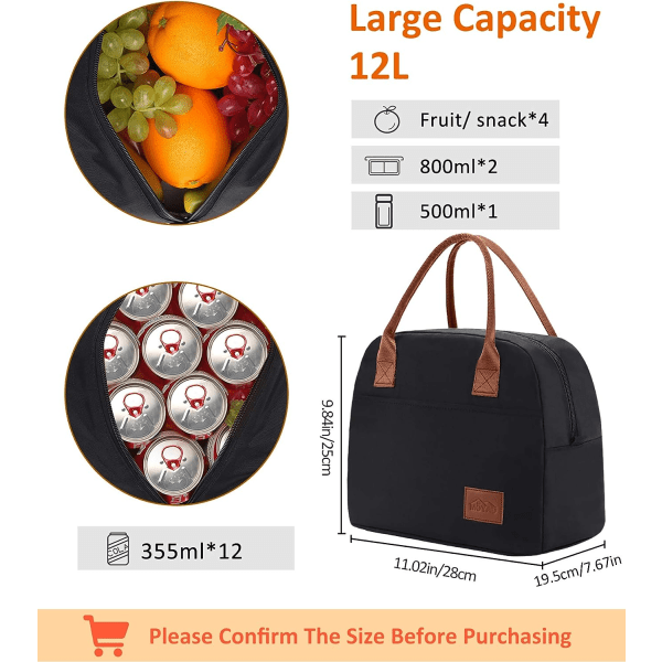 Lunch Bag Insulated Lunch Bag Tote Lunch Bag Portable Soft Cooler