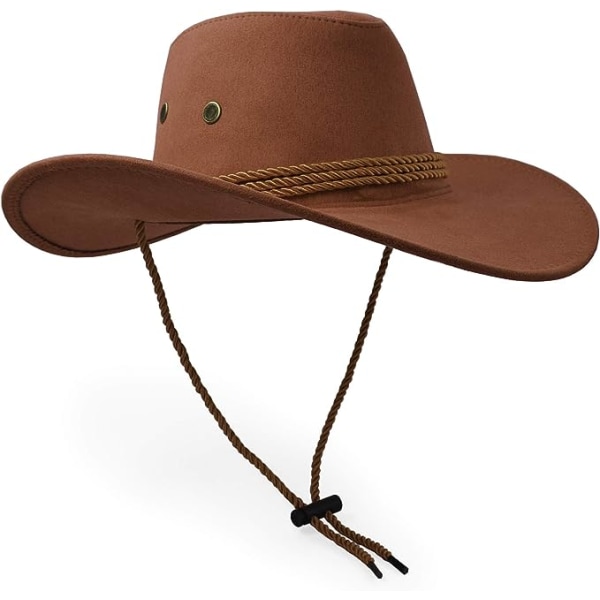 Cowboyhatt, Filt Faux Lær Solhatt, Semsket Reisehatt, Western