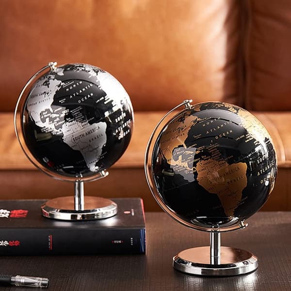 Kart med Base Globe Antikk Globe Retro Verdens Dekorativ Globe De