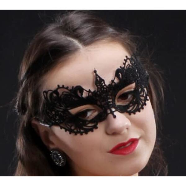 Puoliskas naamio, pitsi, Halloween, tyylikäs ja seksikäs naamiaisasu