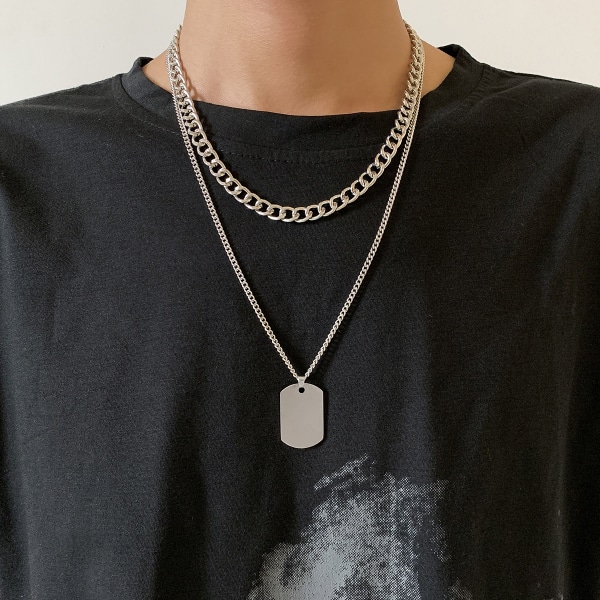 Trendy guttekjede i gull, geometrisk design, sensitiv