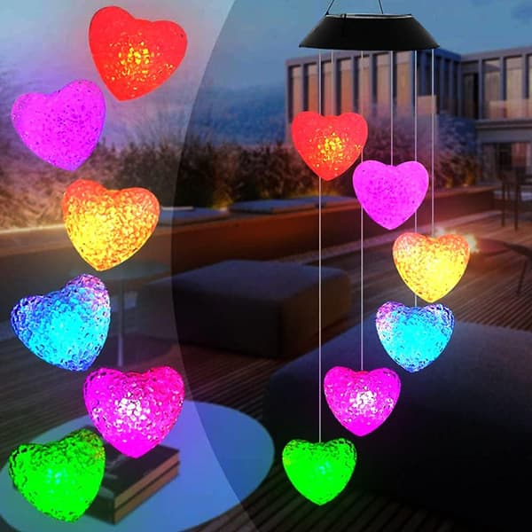 Solcellsdriven LED-vindspel med färgbyte Spiralträdgårdsvindspel Roma