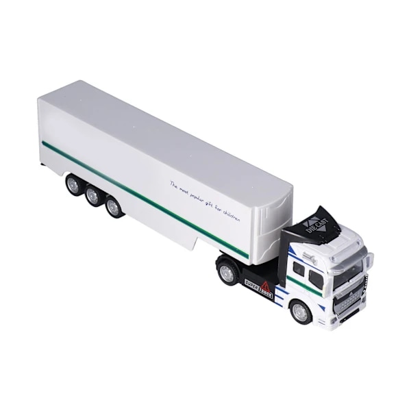 1:48 Leksakslastbil med Återdragning, Container Lastbilsleksak, Legeringsmodell Transportbilsleksak för 3-åringar (vit lastbil)